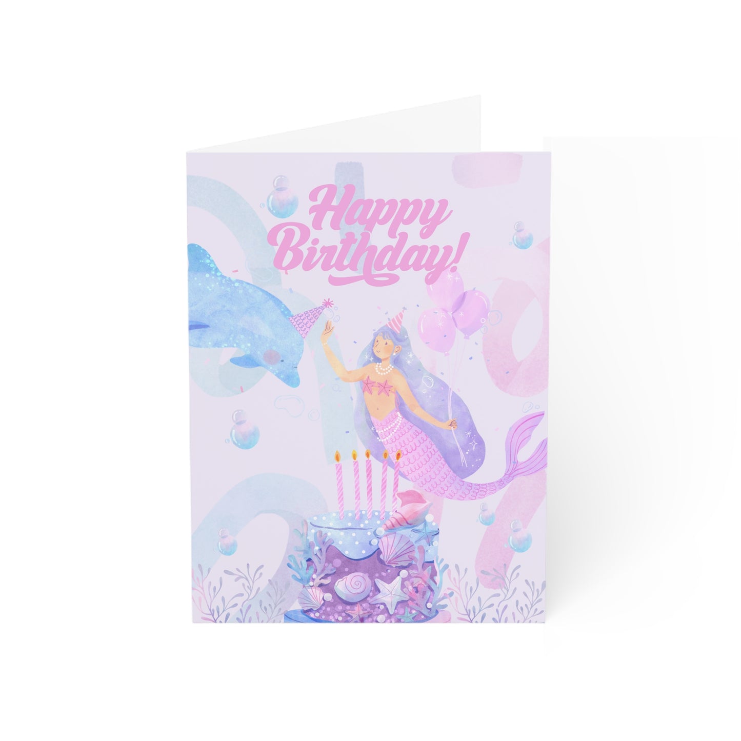 Purple Mermaid Birthday Greeting Card
