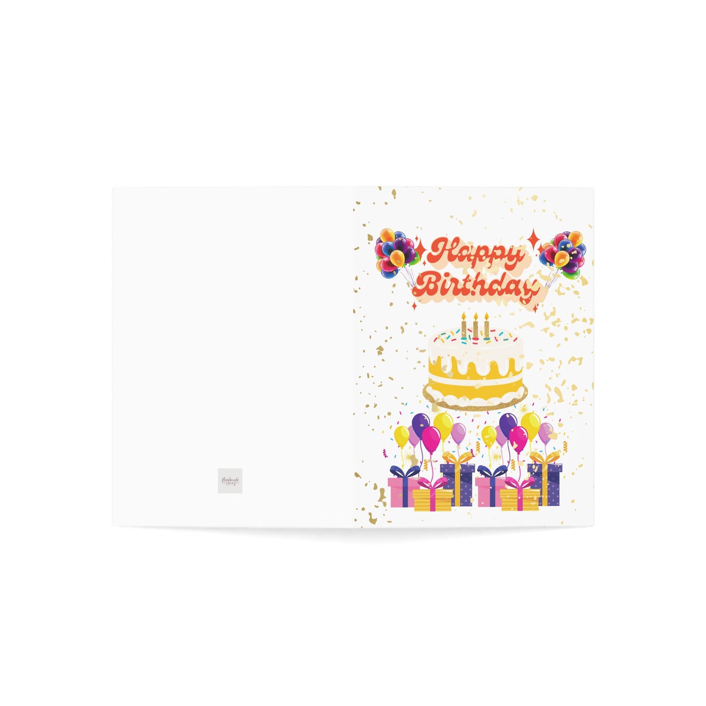 Gold Confetti Birthday Greeting Card