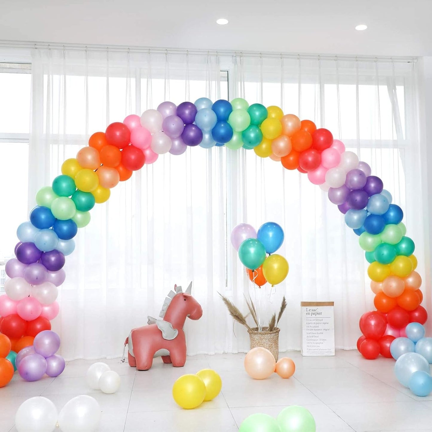 120 Balloons Assorted Color 12 Inches Rainbow Latex Balloons