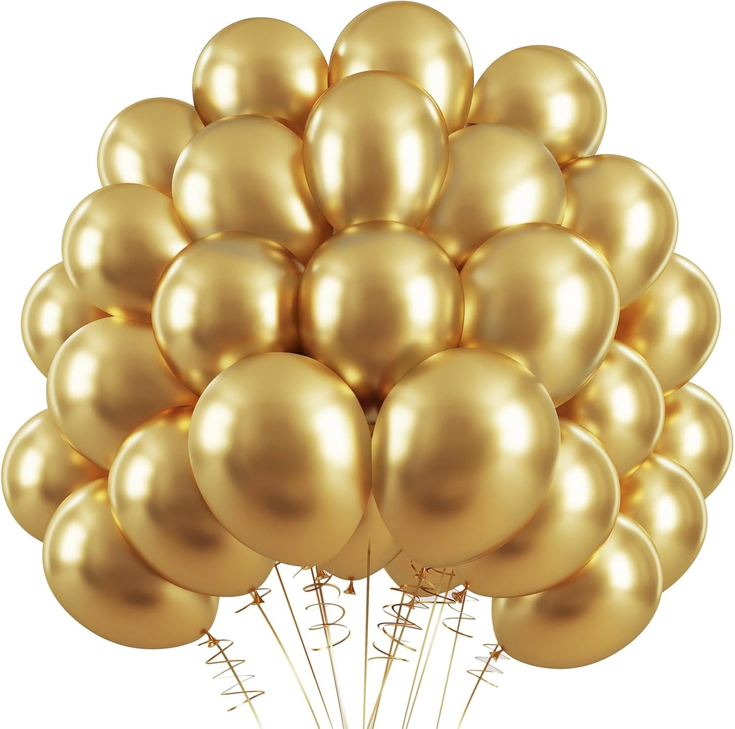 120pcs Gold Balloons 12 Inches Chrome Metallic Balloons