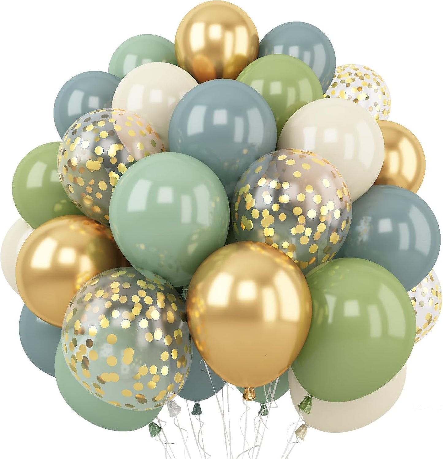Dusty Green Blue Balloon, 60 Packs 12 Inch