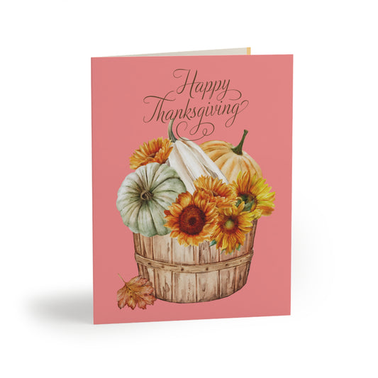 Thankful Basket Thanksgiving Greeting Card Set - (8, 16, and 24 pcs)