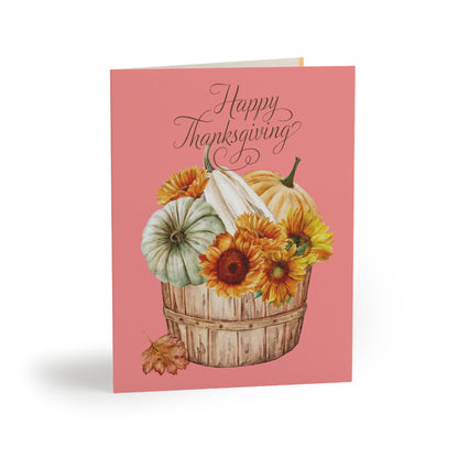 Thankful Basket Thanksgiving Greeting Card Set - (8, 16, and 24 pcs)