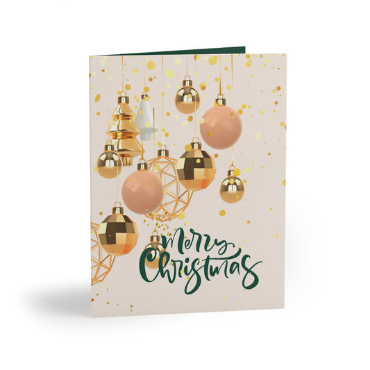 Peach & Gold Christmas Greeting cards (8, 16, and 24 pcs)