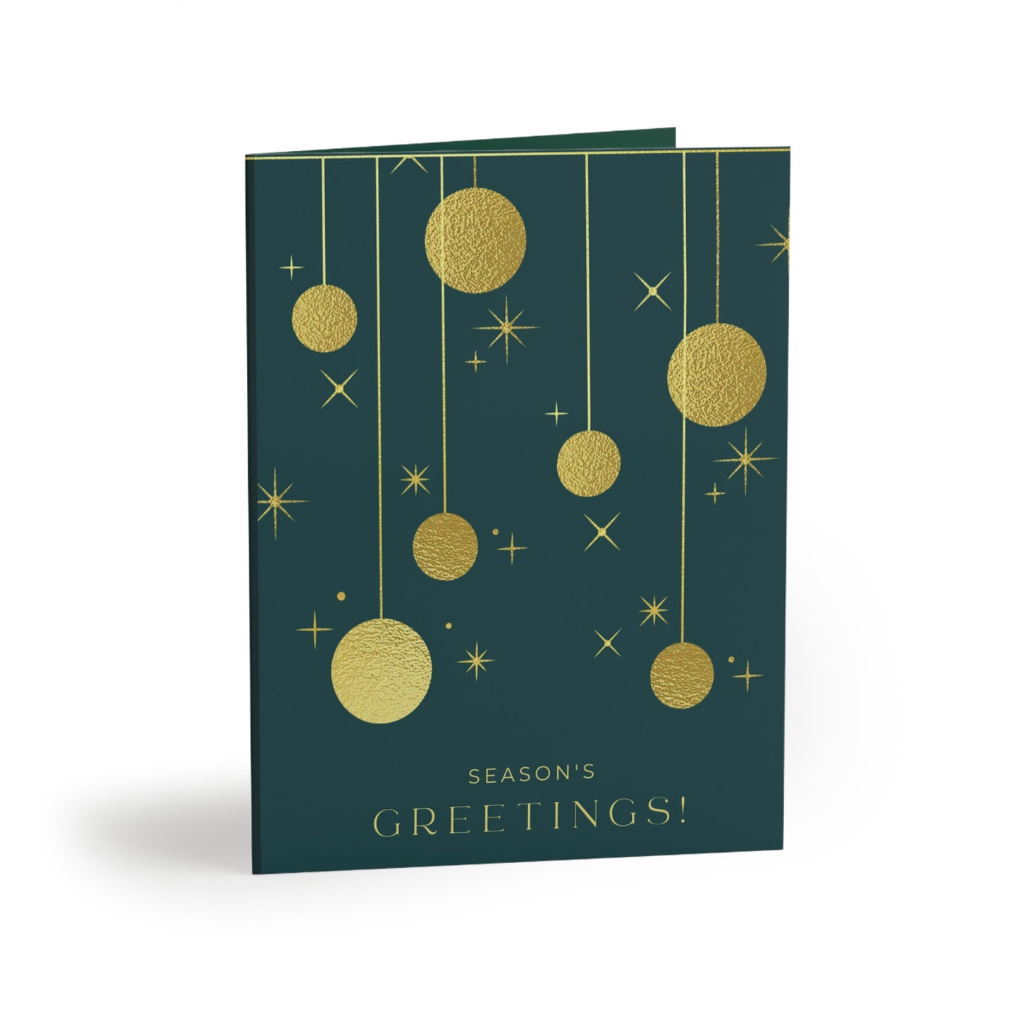 Seasons Greetings.Christmas Swirl Greeting Cards Set - Star with Christmas Balls Design