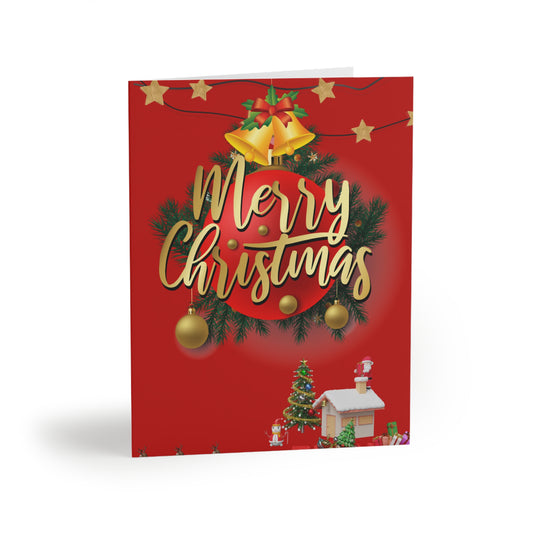 Greeting Card Set - Red Gold Ball Design (8, 16, and 24 pcs)