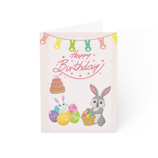 Bunny Basket Birthday Greeting Card