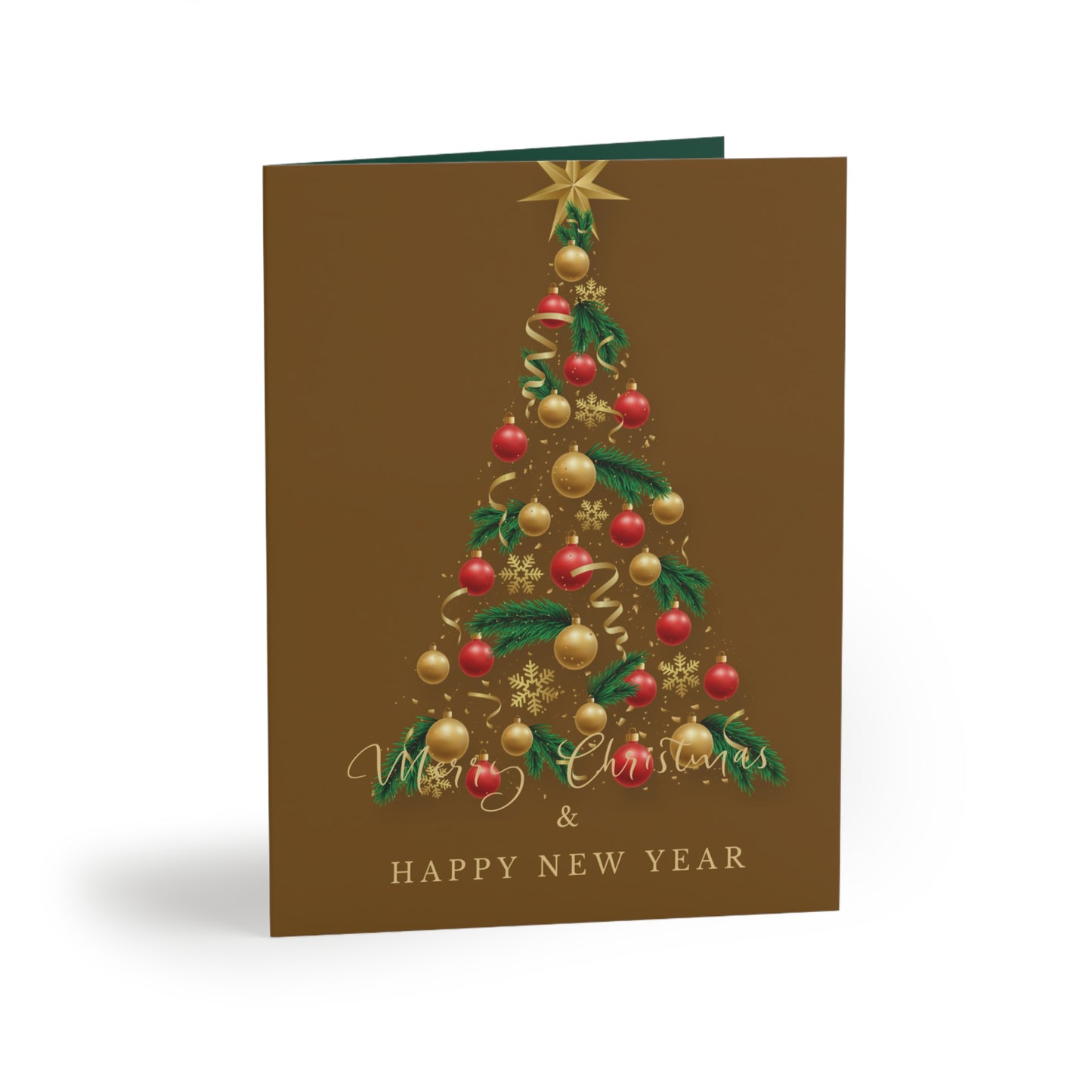 Christmas Balls Greeting Cards Set - Star with Christmas Balls Design