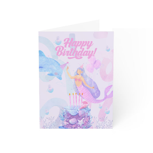 Purple Mermaid Birthday Greeting Card