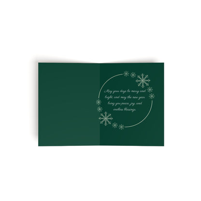 Gold Foil Greeting Cards Set - Star with Christmas Balls Design