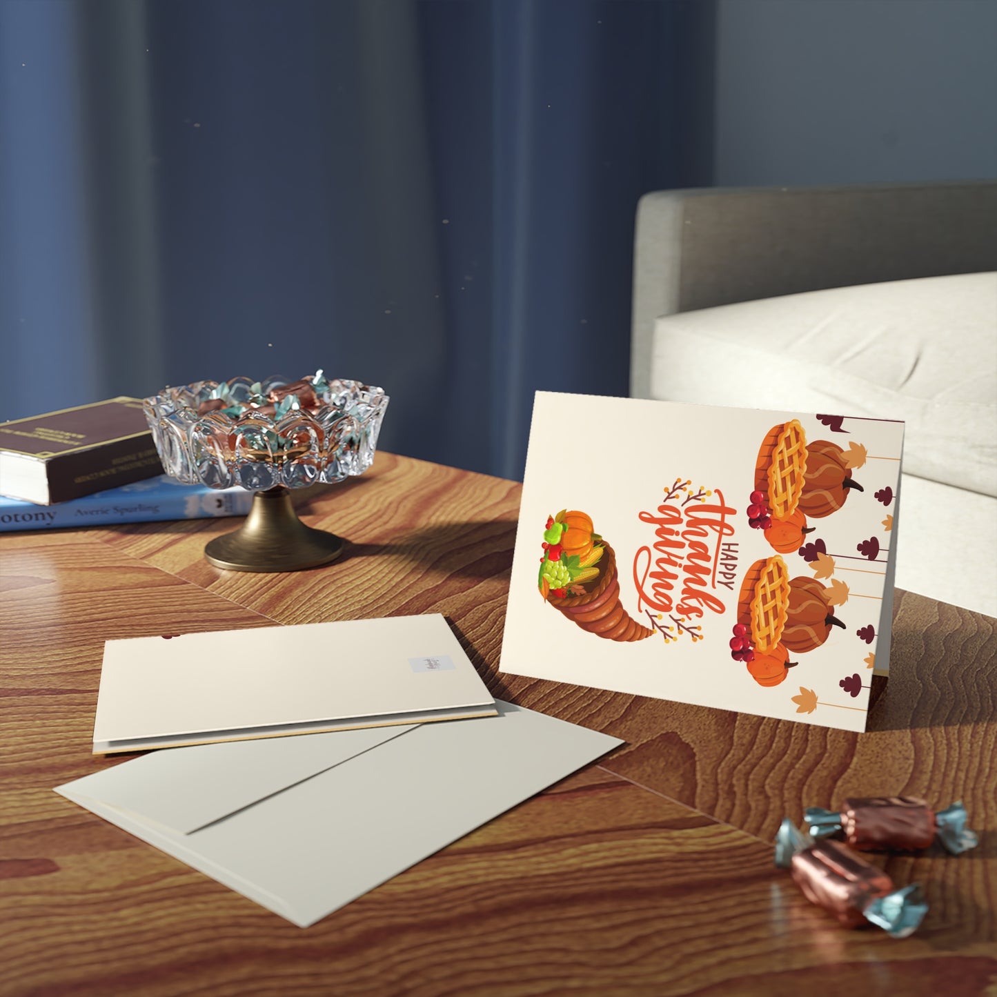 Happy Thanksgiving Greeting Card Set. - (8pcs)