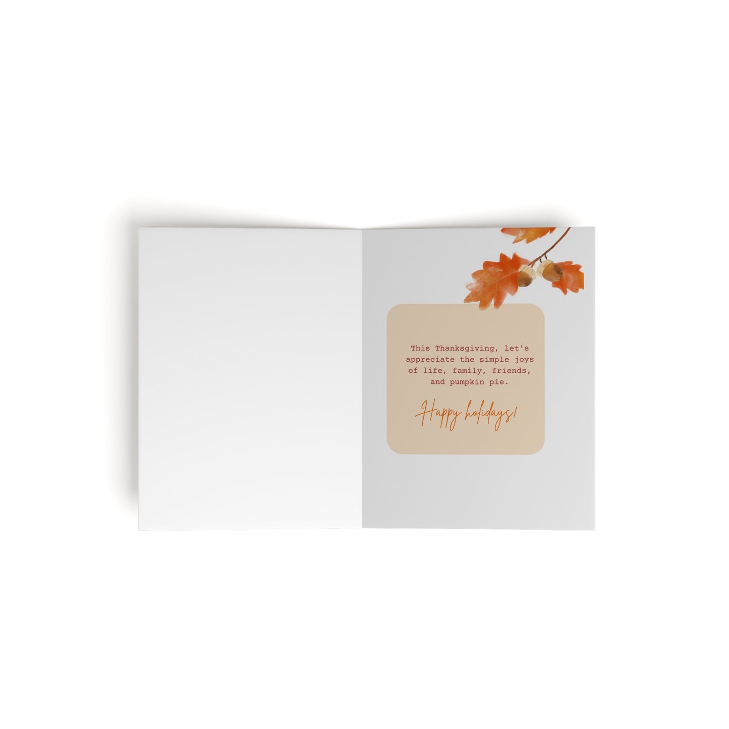 Thanksgiving Greeting Card Set - Pumpkin with Fall Leaves Design (8, 16, and 24 pcs)