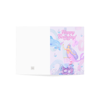 Purple Mermaid Birthday Greeting Card