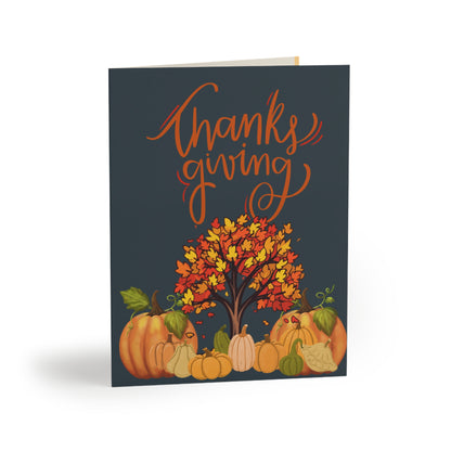 Blooming Tree Thanksgiving Greeting Card Set. - (8pcs)