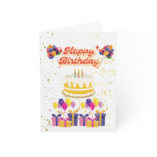 Gold Confetti Birthday Greeting Card