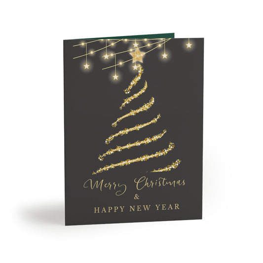 Christmas Swirl Greeting Cards Set - Star with Christmas Balls Design