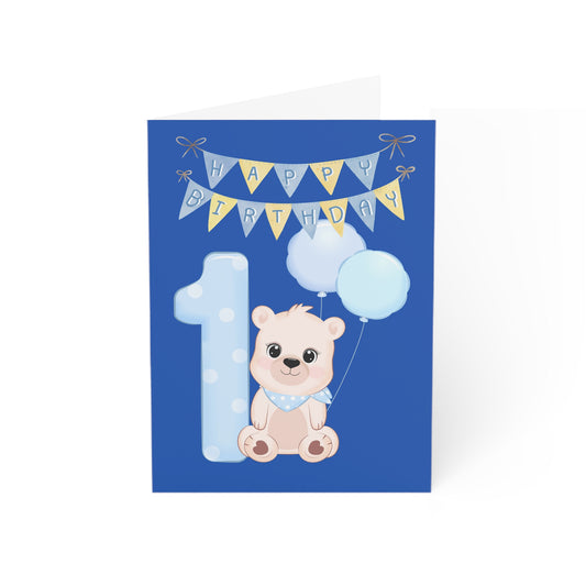 Baby Bear 1st Birthday Greeting Card