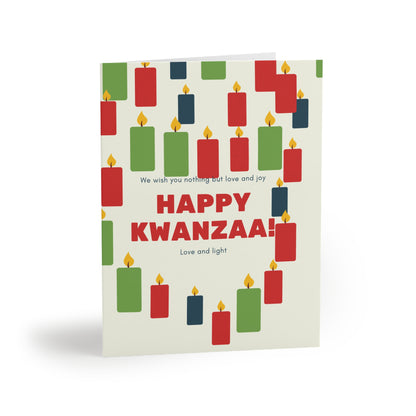 Candles Happy Kwanzaa Greeting Cards Set