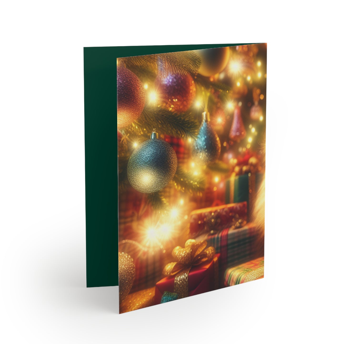 Meow Christmas Greeting Cards Set - Star with Christmas Balls Design